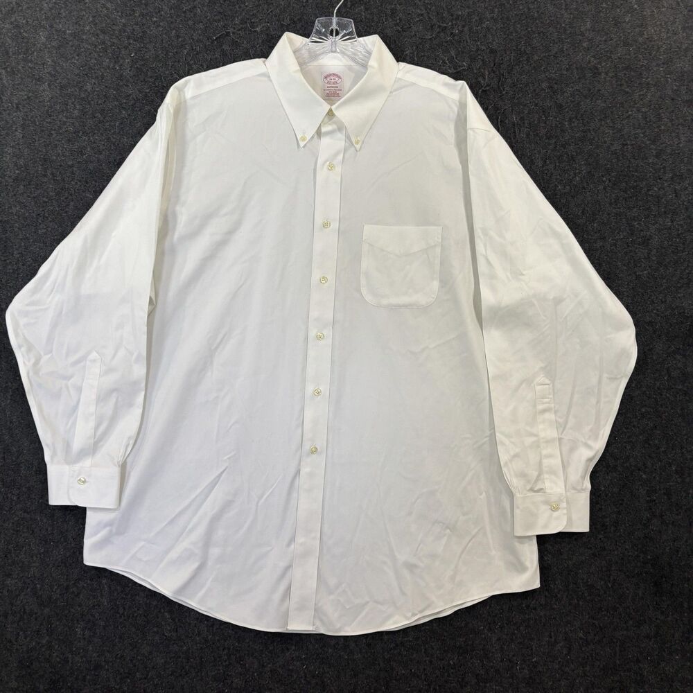 Brooks Brothers Madison Shirt Men's 18-35 White Non Iron Classic Supima Cotton